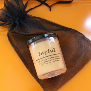 MINI HOME CANDLE 'JOYFUL' PERFECT GIFT, ORANGE